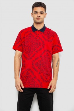 Поло чоловіче з принтом, колір бордовий, 244R7507