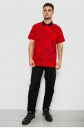 Поло чоловіче з принтом, колір бордовий, 244R7507 - фото № 1