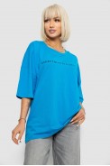Футболка жіноча з принтом, колір блакитний, 244R2020 - фото № 0