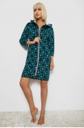 Халат женский на молнии с принтом, цвет зеленый, 257R1027 - фото № 1