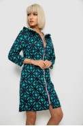 Халат женский на молнии с принтом, цвет зеленый, 257R1027 - фото № 2