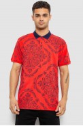 Поло мужское с принтом, цвет красный, 244R7507 - фото № 0