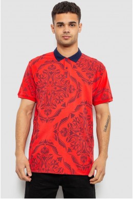 Поло чоловіче з принтом, колір червоний, 244R7507