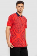 Поло мужское с принтом, цвет красный, 244R7507 - фото № 2