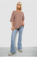 Футболка жіноча з принтом, колір мокко, 244R2020 - фото № 1