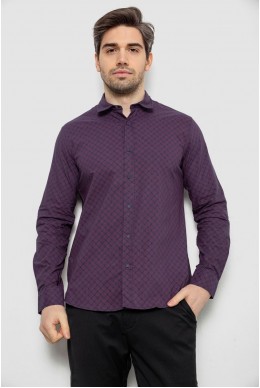 Рубашка мужская с принтом, цвет фиолетовый, 186R6917-9