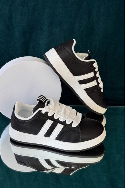 Кроссовки женски экокожа, цвет черно-белый, 248RJH300-4