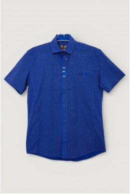 Сорочка чоловіча з принтом, колір електрик, 214R7020