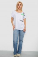 Футболка жіноча з принтом, колір білий, 244R2415 - фото № 1