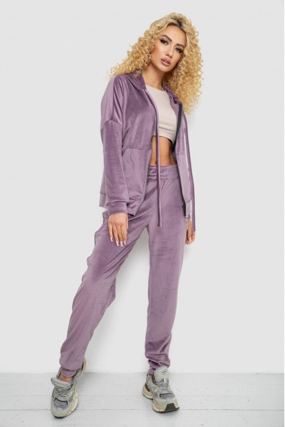 Спортивный костюм женский велюровый  -уценка, цвет светло-сливовый, 177R018-U-3