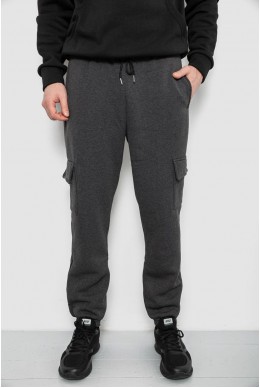 Спортивні штани чоловічі на флісі, колір грифельний, 129RA9997