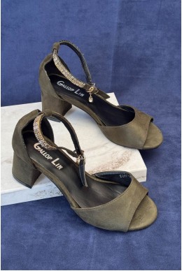 Босоножки женские, цвет хаки, 243RE297