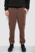 Спортивні штани чоловічі на флісі, колір коричневий, 129RA9997 - фото № 0