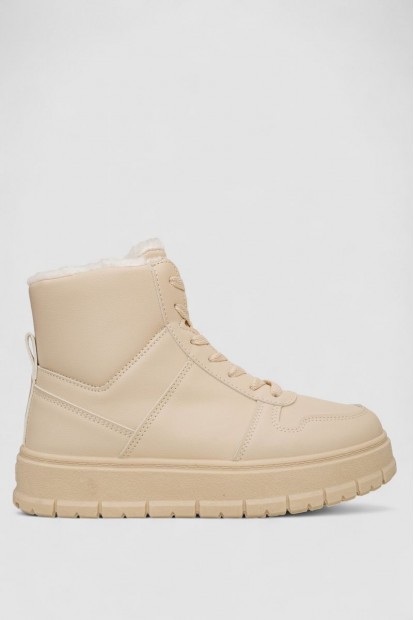 Кроссовки женские зимние на меху, цвет бежевый, 248RMB07