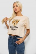 Футболка женская с принтом, цвет бежевый, 221R9903 - фото № 2