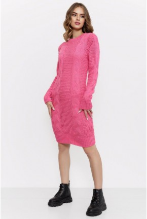Платье вязаное, цвет розовый, 167R108-2