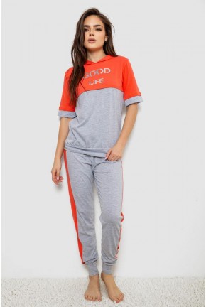Піжама жіноча, колір сірий, 243R1488-008