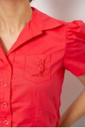 Сорочка жіноча однотонна, колір темно-кораловий, 230R070 - фото № 4