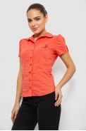 Сорочка жіноча однотонна, колір кораловий, 230R070 - фото № 2