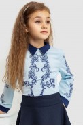 Блузка ошатна для дівчаток  -уцінка, колір синьо-блакитний, 172R026-U - фото № 0