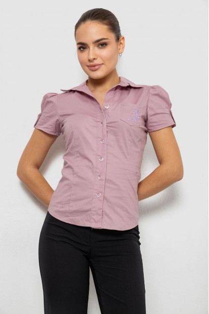 Рубашка женская однотонная, цвет пудровый, 230R070