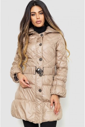 Куртка женская с поясом, цвет бежевый, 235R803