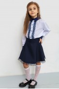 Блузка ошатна для дівчаток  -уцінка, колір біло-синій, 172R201-1-U - фото № 1