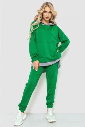 Спорт костюм женский обманка, цвет зеленый, 102R329
