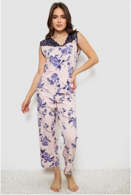 Пижама женская с принтом  -уценка, цвет персиковый, 243R1600-018-U-1