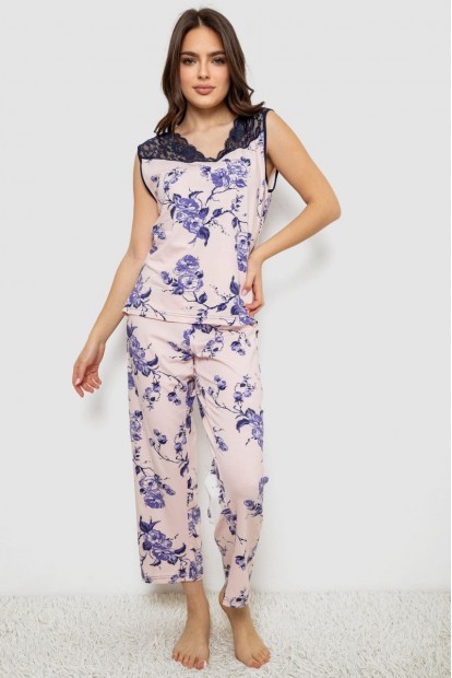 Пижама женская с принтом  -уценка, цвет персиковый, 243R1600-018-U-1