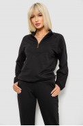 Спортивный костюм женский однотонный, цвет черный, 244R1069AG - фото № 1