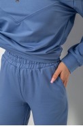 Спортивный костюм женский однотонный, цвет джинс, 244R1069AG - фото № 5