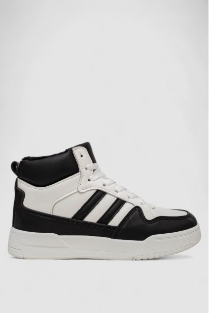 Кроссовки женские зимние на меху, цвет бело-черный, 248RAD400