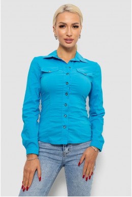 Сорочка жіноча однотонна  -уцінка, колір блакитний, 230R068-U-43