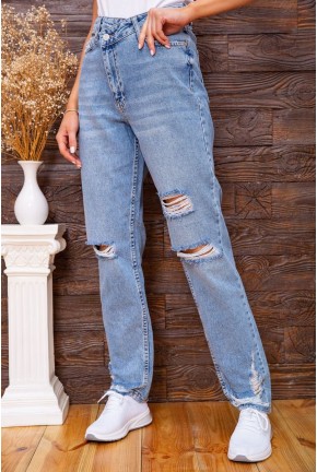 Жіночі джинси рвані  блакитного кольору 157R33-64