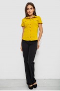 Рубашка женская однотонная  -уценка, цвет горчичный, 230R068-1-U-331 - фото № 1