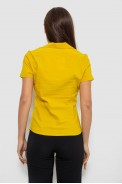 Рубашка женская однотонная  -уценка, цвет горчичный, 230R068-1-U-331 - фото № 3