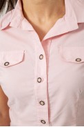 Сорочка жіноча однотонна  -уцінка, колір світло-рожевий, 230R068-1-U-329 - фото № 4