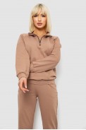 Спортивный костюм женский однотонный, цвет мокко, 244R1069AG - фото № 1