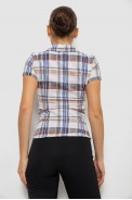 Сорочка жіноча в клітку, колір молочно-синій, 230R061-11 - фото № 3