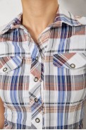 Сорочка жіноча в клітку, колір молочно-синій, 230R061-11 - фото № 4