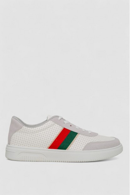 Кеди чоловічі на шнурках  -уцінка, колір біло-сірий, 248R151-4-U-1