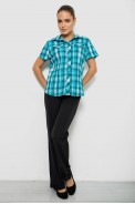Сорочка жіноча в клітку, колір бірюзовий, 230R061-11 - фото № 1