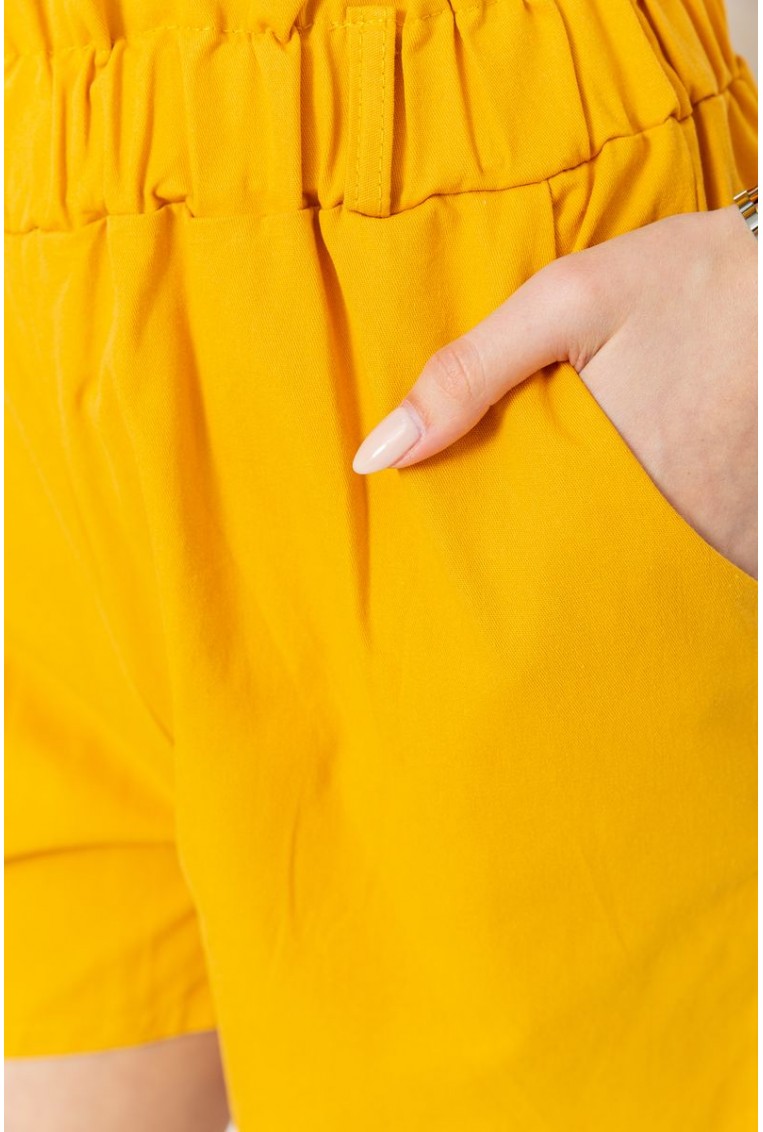 Купити Шорти жіночі класичні, колір гірчичний, 214R828 - Фото №5