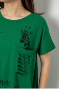 Футболка жіноча з принтом, колір зелений, 244R3011 оптом - фото № 4