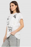 Футболка женская с принтом, цвет молочный, 244R3011 - фото № 2