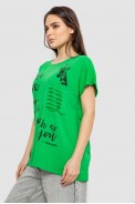 Футболка жіноча з принтом, колір салатовий, 244R3011 оптом - фото № 2