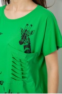 Футболка жіноча з принтом, колір салатовий, 244R3011 оптом - фото № 4