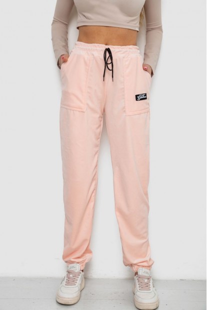 Штани жіночі велюрові  -уцінка, колір персиковий, 238R58473-U-10