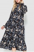 Платье свободного кроя с цветочным принтом, цвет черно-бежевый, 204R201 - фото № 2